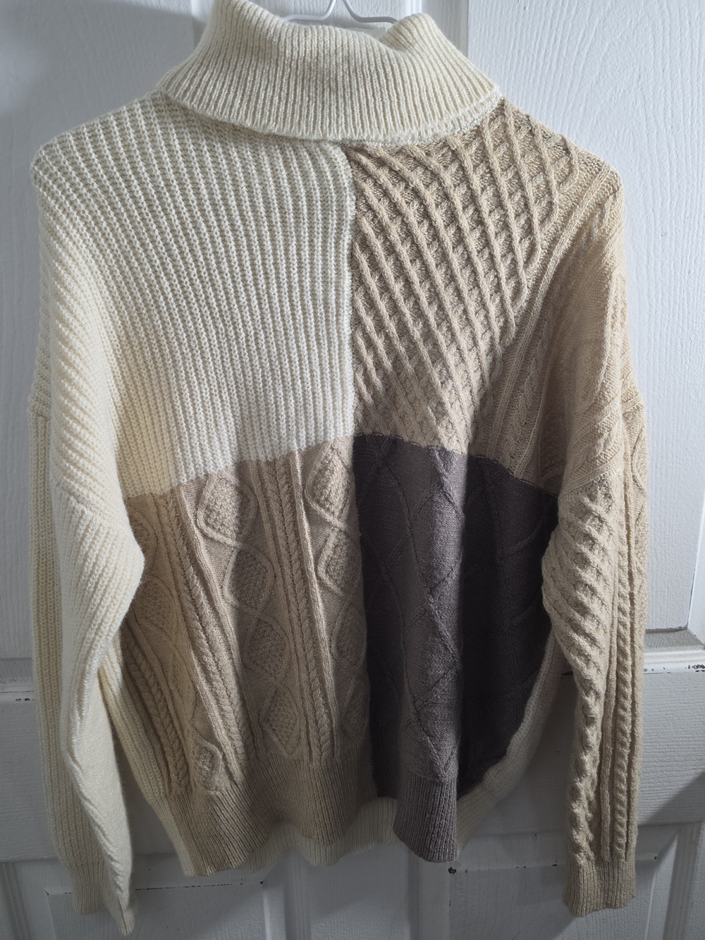 Altar'd State Mocha Turtleneck Sweater Cable Knit Size Small